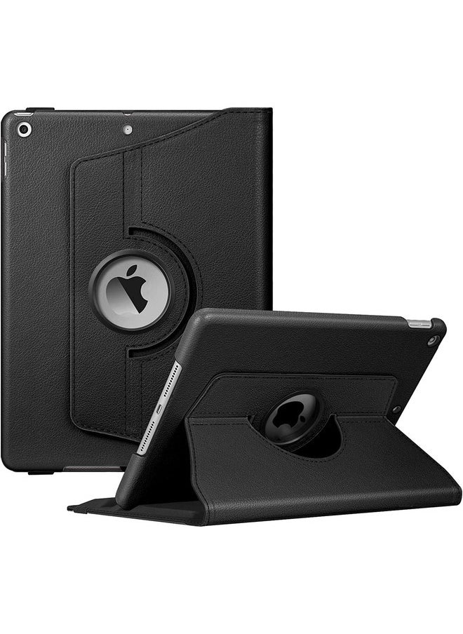 IAF 360-Degree Rotating Case for iPad 9th Generation (2021), 8th Generation (2020), and 7th Generation (2019) - 10.2 Inch with Pencil Holder & Auto Wake/Sleep - Black - Image 1