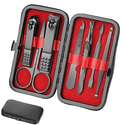 Aceoce Manicure set Men Personal Care Tools Accessories Finger and Toe Nail Clippers Kit Professional Manicure Pedicure Kit With Travel Case Nail Grooming Kit Present for Men Husband Boyfriend Parent - Image 1