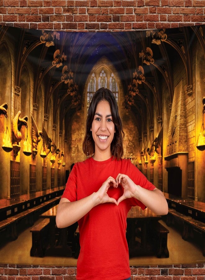 كونكويست لافتة جدارية لخلفية قاعة هوجورتس الكبرى من سلسلة هاري بوتر من كونكويست جورنالز، خلفية تصوير كبيرة، زينة حفلات، ديكور غرفة مستوحى من عالم السحرة، 5 أقدام × 7 أقدام (60 بوصة × 84 بوصة)، مرخصة رسميًا - Image 5