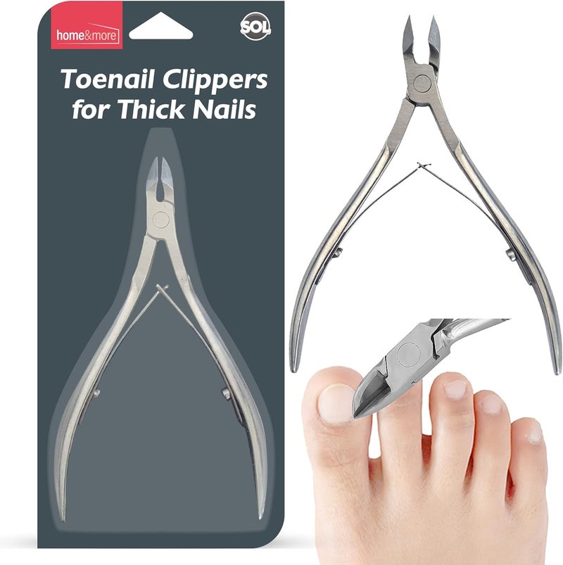 SOL Heavy Duty Toenail Clippers for Thick Nails Stainless Steel Toe Nail Clipper for Seniors Angled Edge for Precision for Hands Feet Easy to Use Foot Care Tool for Men Women