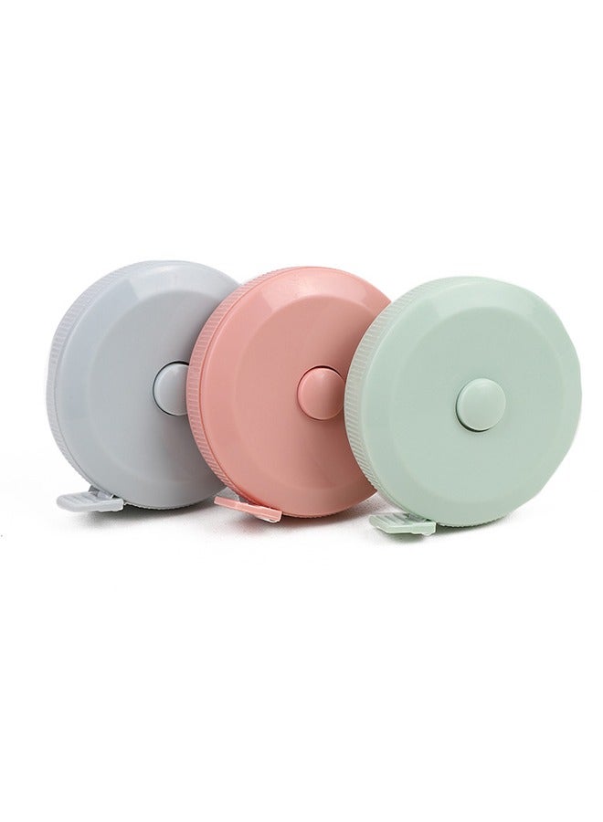 3Pack Premium Tape Measure for Body Fabric Measurement Retractable Soft Sewing Tape Measures for Cloth Tailor Knitting Craft Double Sided Scale Ruler for Weight Loss Mini tape measure Green/Blue/Pink - Image 1