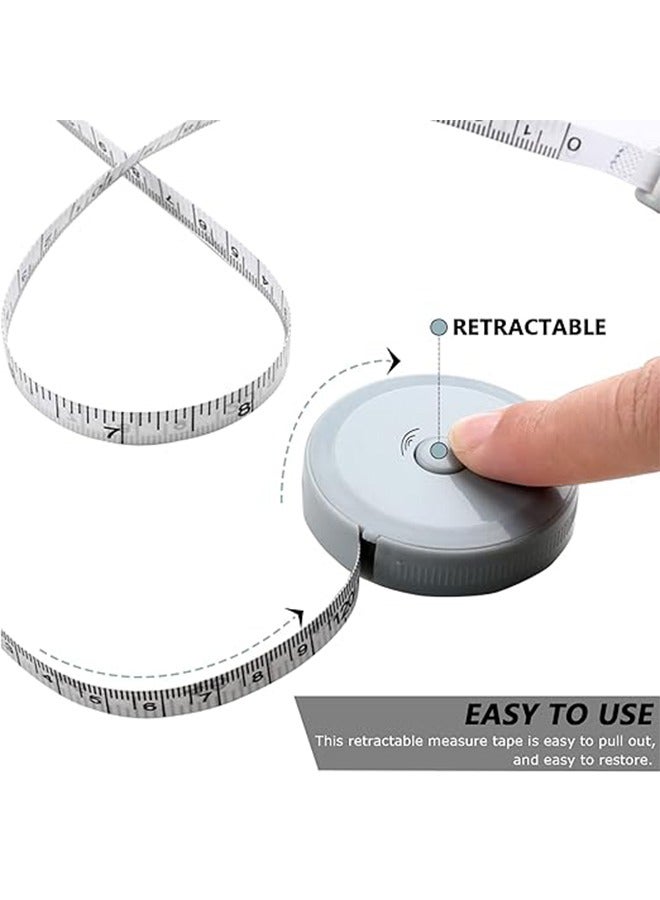 3Pack Premium Tape Measure for Body Fabric Measurement Retractable Soft Sewing Tape Measures for Cloth Tailor Knitting Craft Double Sided Scale Ruler for Weight Loss Mini tape measure Green/Blue/Pink - Image 5