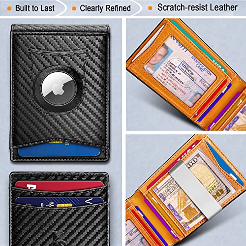 KEMISANT Mens Wallet For Airtag or Standard Use, Slim Front Pocket Wallet for Gift Men 11 Cards RFID Blocking - Image 3