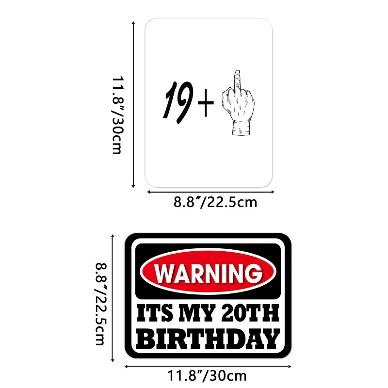 WERNNSAI 20th Birthday Party Decorations - 9PCS Wall Signs Funny Tags for Adults 20 Years Old Party Decor 20th Party Banner Table Centerpieces Door Wall Windows Signs Picture Props for Men Women - Image 2