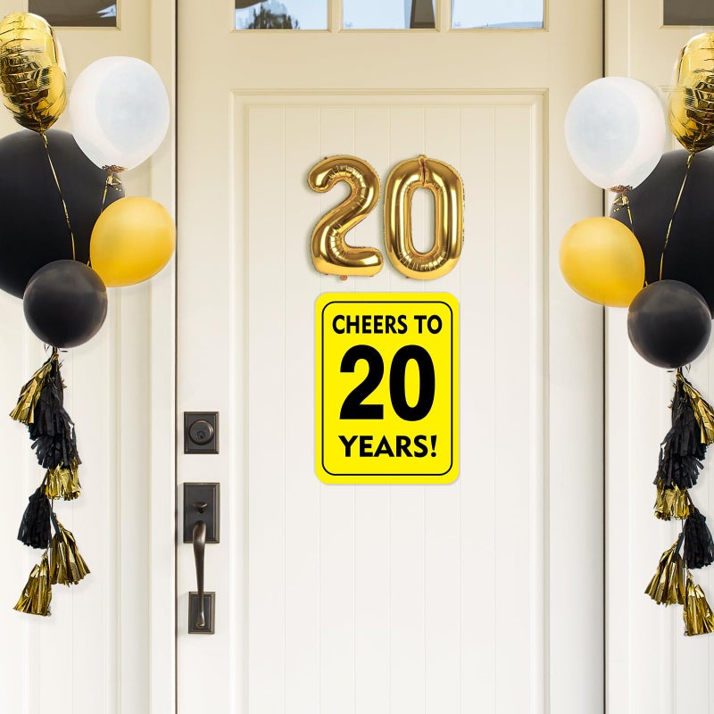 WERNNSAI 20th Birthday Party Decorations - 9PCS Wall Signs Funny Tags for Adults 20 Years Old Party Decor 20th Party Banner Table Centerpieces Door Wall Windows Signs Picture Props for Men Women - Image 4
