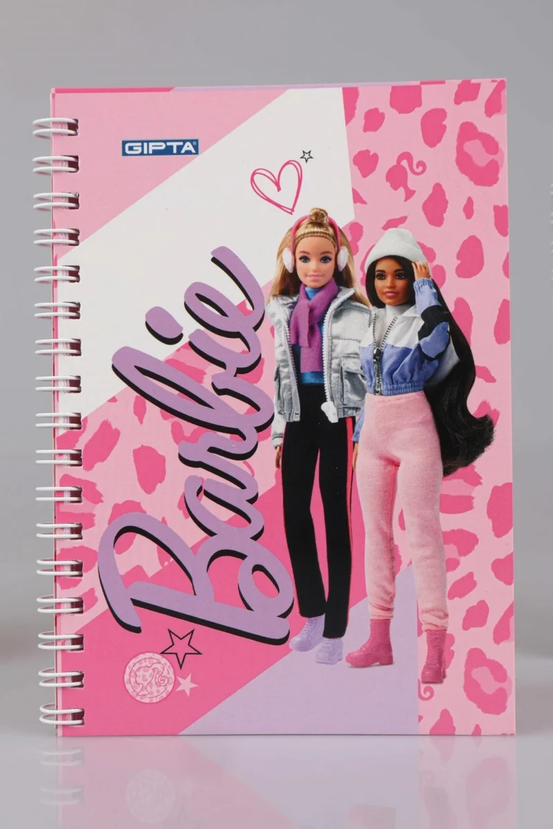 باربي New Season Licensed Spiral A6 Striped Notepad / Memo Pad