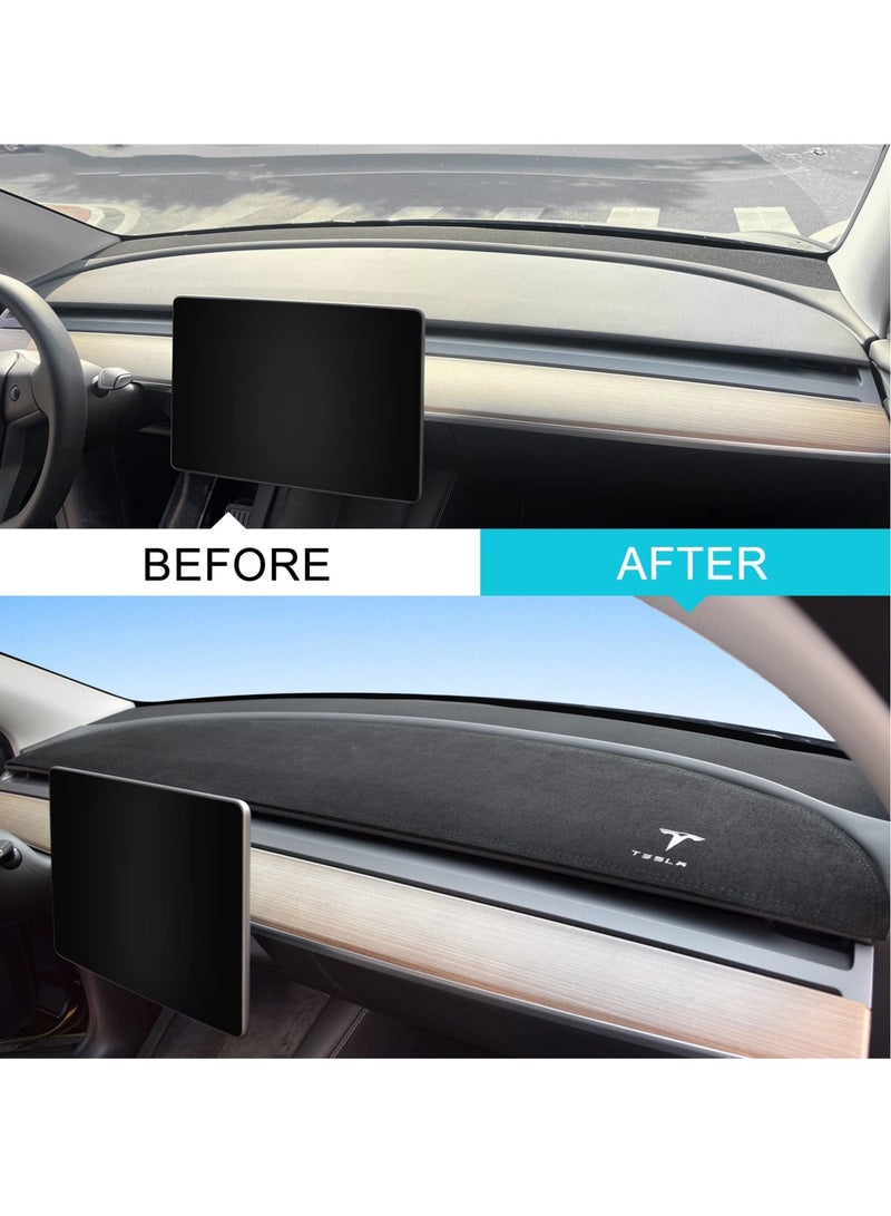 Excefore Dashboard Cover for Tesla Model 3/Y, Flannel Dashboard Pad Dash Mat for Tesla Model Y/Model 3 2017-2021/2022/2023, Dashboard Decorative, Interior Auto Accessories - Image 2