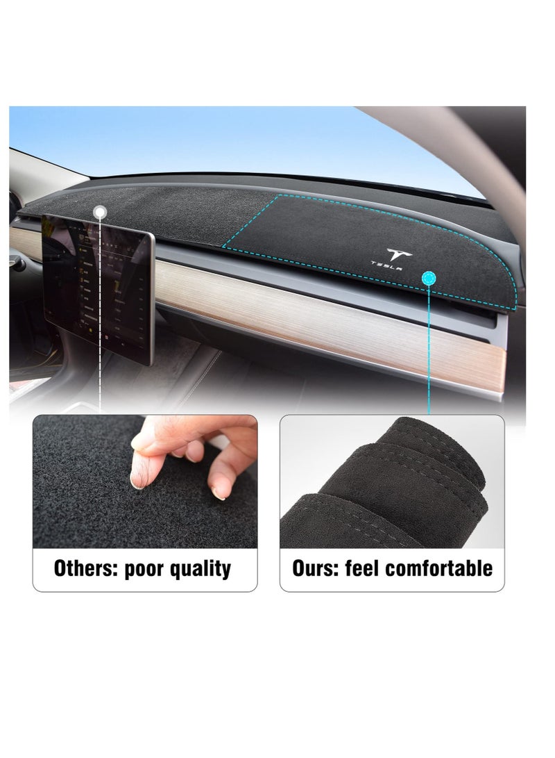 Excefore Dashboard Cover for Tesla Model 3/Y, Flannel Dashboard Pad Dash Mat for Tesla Model Y/Model 3 2017-2021/2022/2023, Dashboard Decorative, Interior Auto Accessories - Image 3
