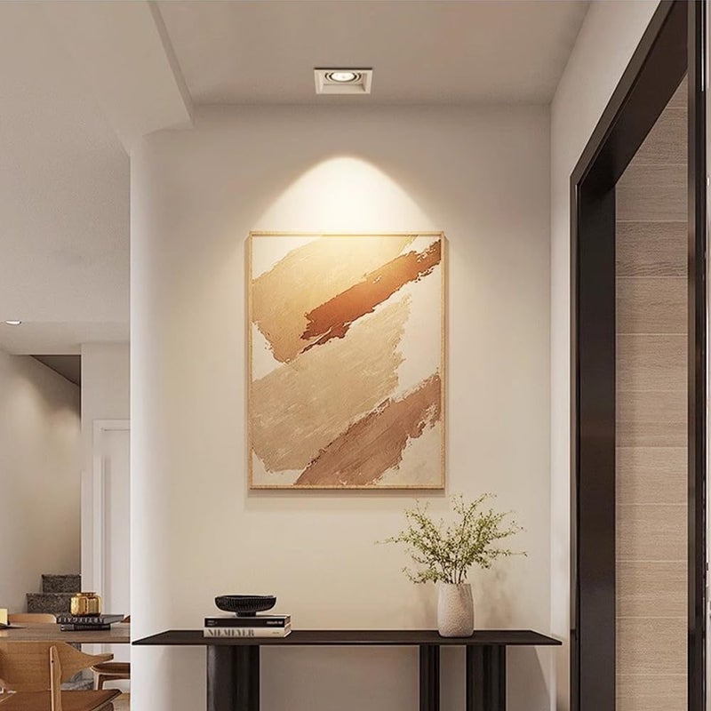 Adjustable LED Ceiling Spotlight Recessed Accent Spot Lighting Fixture, Square Flush Mount Light Directional Spotlights for Kitchen Living Room Hallway Dining (White 3000K) - Image 4