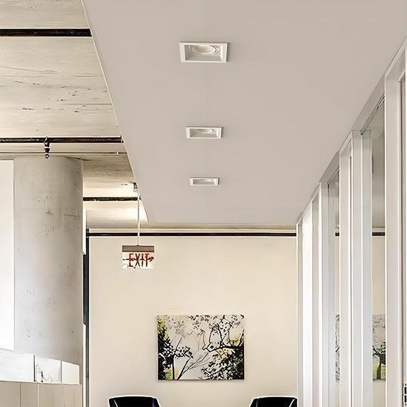 Adjustable LED Ceiling Spotlight Recessed Accent Spot Lighting Fixture, Square Flush Mount Light Directional Spotlights for Kitchen Living Room Hallway Dining (White 3000K) - Image 3