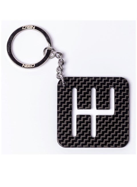 Real Carbon Fiber Manual Gear Keychain Plain Weave