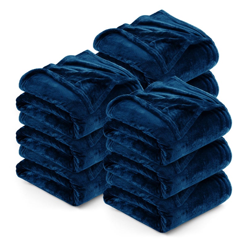 Utopia Bedding Grey 300GSM Fleece Blanket Queen Size  90x90 Inch Luxury Soft Bed Blanket Bulk Pack of 9