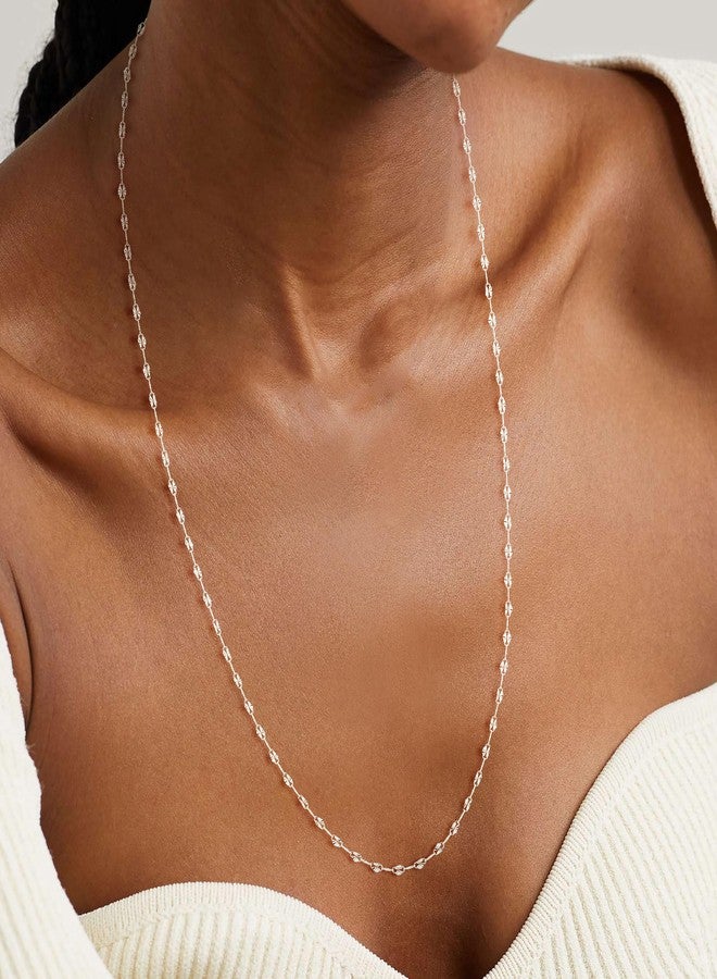 Carffordo 925 Sterling Silver Choker Necklace Figaro Link Chain Necklace for Women Simple Dainty Necklace for Women Minimalist Waterproof Link Silver Necklace Trendy Jewelry Gifts, 20 Inches, Sterling - Image 3