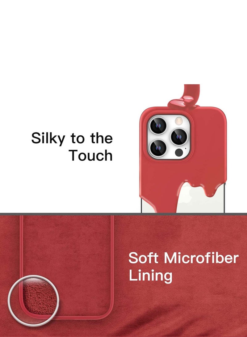 Techie جراب خلفي ناعم من السيليكون من Techie مع بطانة داخلية من الألياف الدقيقة مغناطيسية مدمجة لهاتف Apple iPhone 14 Pro Max - أحمر - Image 5