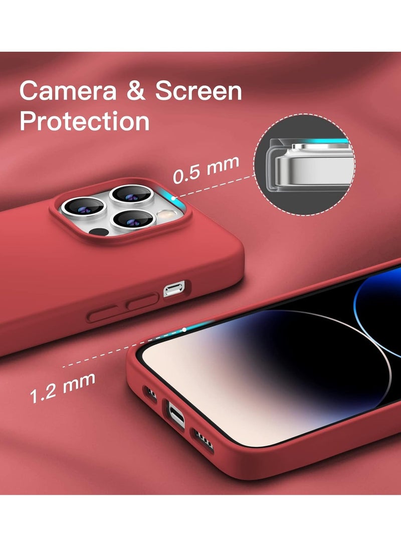 Techie جراب خلفي ناعم من السيليكون من Techie مع بطانة داخلية من الألياف الدقيقة مغناطيسية مدمجة لهاتف Apple iPhone 14 Pro Max - أحمر - Image 2