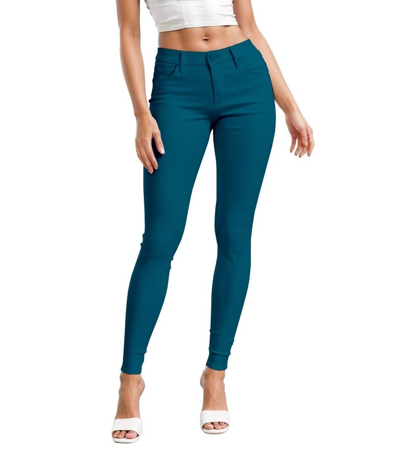 Hybrid & Company Hybrid Company Womens Hyper Ultra Stretch Comfy Skinny Leg Work Casual Pants P44876SK Teal S
