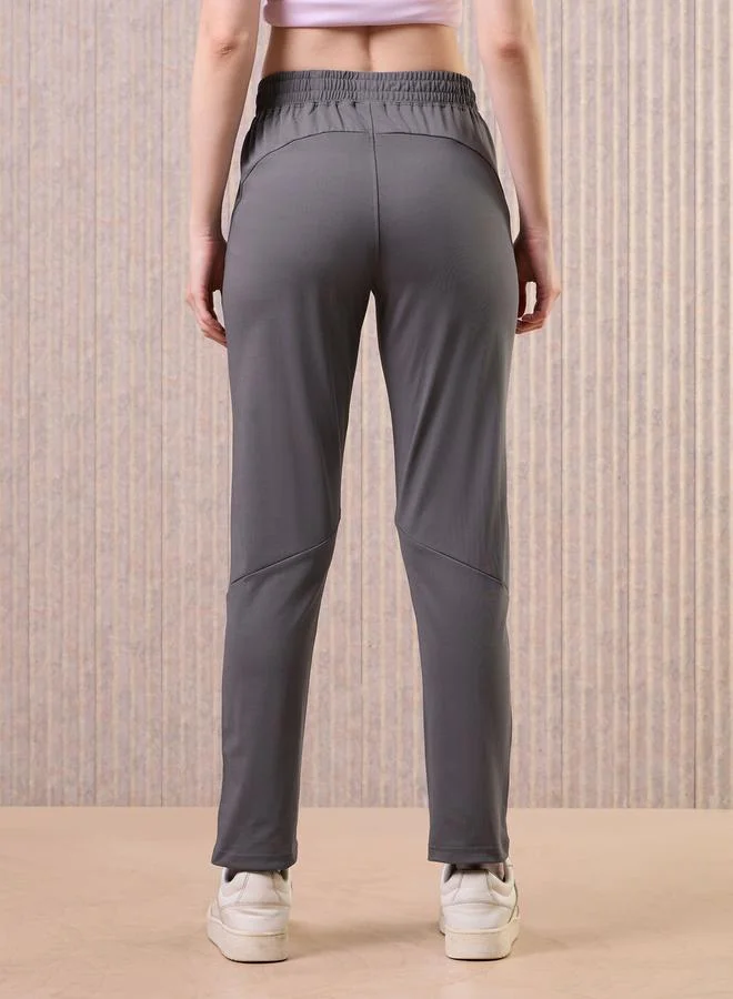 Technosport Solid Slim Fit Trackpants with Pockets by Styli