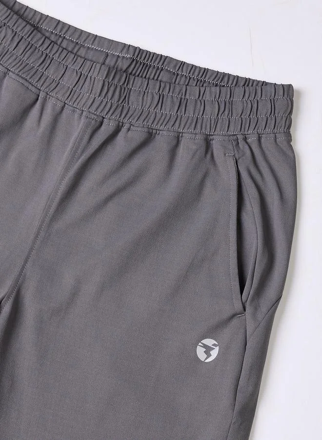 Technosport Solid Slim Fit Trackpants with Pockets by Styli