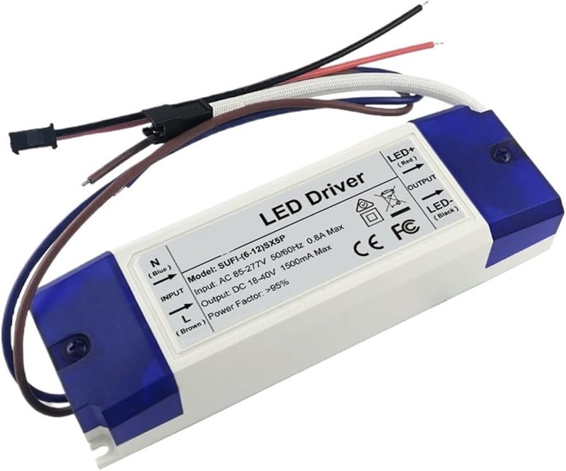 LED Driver 40W 60W 1800mA Power Supply DC12 25V Plastic Case Lighting Transformer - Image 1