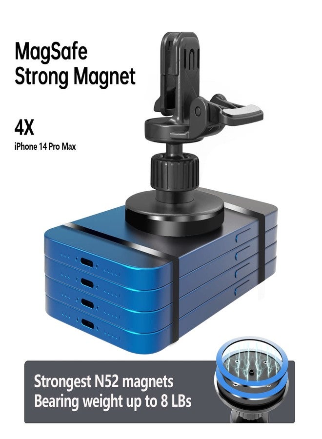 UBeesize Magnetic Phone Mount for Car - 2-in-1 Air Vent and Dashboard Compatible, 360° Rotation, 8 Strong N52 Magnets, Bionic Alligator Clip - Magnetic Car Mount for iPhone Samsung LG Google Pixel - Image 2