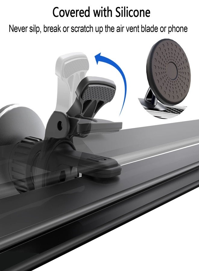 UBeesize Magnetic Phone Mount for Car - 2-in-1 Air Vent and Dashboard Compatible, 360° Rotation, 8 Strong N52 Magnets, Bionic Alligator Clip - Magnetic Car Mount for iPhone Samsung LG Google Pixel - Image 3
