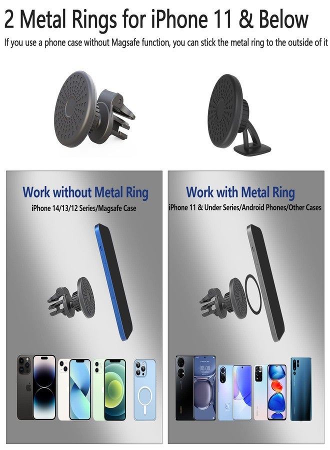 UBeesize Magnetic Phone Mount for Car - 2-in-1 Air Vent and Dashboard Compatible, 360° Rotation, 8 Strong N52 Magnets, Bionic Alligator Clip - Magnetic Car Mount for iPhone Samsung LG Google Pixel - Image 4