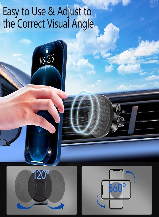 UBeesize Magnetic Phone Mount for Car - 2-in-1 Air Vent and Dashboard Compatible, 360° Rotation, 8 Strong N52 Magnets, Bionic Alligator Clip - Magnetic Car Mount for iPhone Samsung LG Google Pixel - Image 5