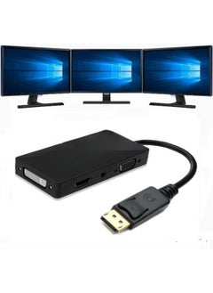 Generic 4-in-1 DisplayPort to HDMI/DVI/VGA Adapter Cable with Micro USB Audio Output, Supports Triple Display Simultaneously  - Image 1