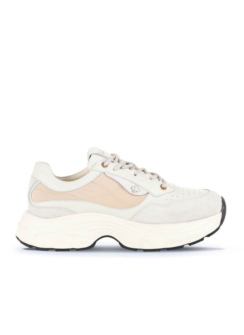 BUENO Women's Chunky Sole Sneakers – Stylish Lace-Up Trainers with Suede and Mesh Panels for Sporty Casual Wear - Image 1