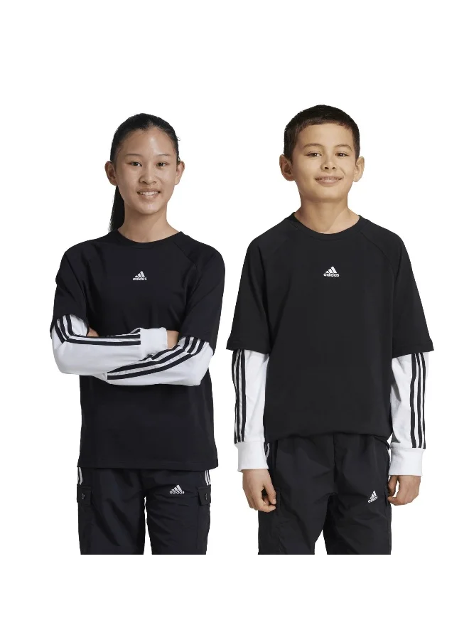 Adidas J Jam 2In1 Ls Black Training T-Shirts 7-8Y