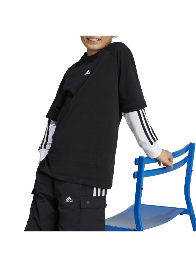 Adidas J Jam 2In1 Ls Black Training T-Shirts 7-8Y  - Image 4