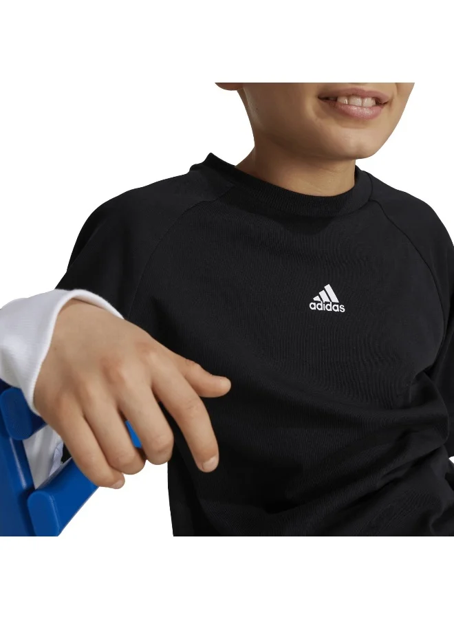 Adidas J Jam 2In1 Ls Black Training T-Shirts 7-8Y