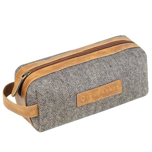 TRAVALATE Jacquard Fabric Multipurpose Toiletry Kit Bag for Men and Women | Travel Essentials Travel Organizer Travel Pouch for Men Travel Kit for Toiletries - Grey - Image 1