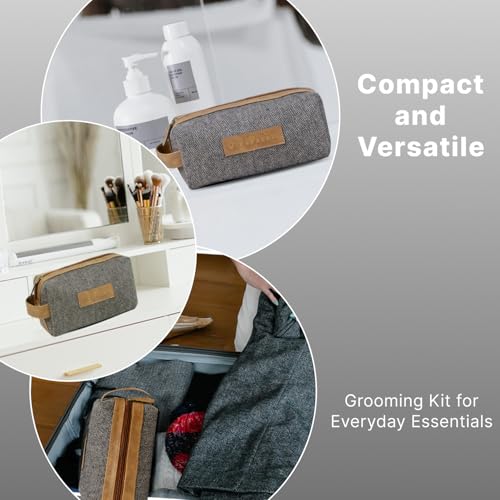 TRAVALATE Jacquard Fabric Multipurpose Toiletry Kit Bag for Men and Women | Travel Essentials Travel Organizer Travel Pouch for Men Travel Kit for Toiletries - Grey - Image 5