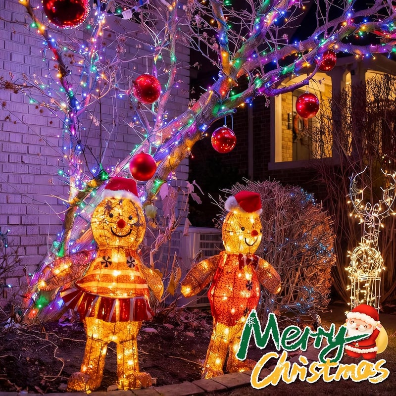DealBeta 4 Pack Christmas String Lights Battery Operated, Each 50 LED16.5Ft Dark Green String Lights Auto Timer 8 Modes Indoor Outdoor Xmas Wreath Tree Decor (Multicolor) - Image 5