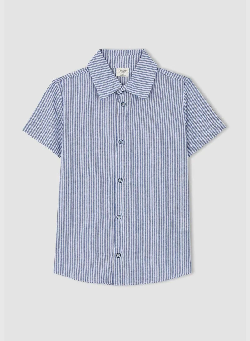 DeFacto Boy Regular Fit Polo Neck Woven Top Short Sleeve Shirt