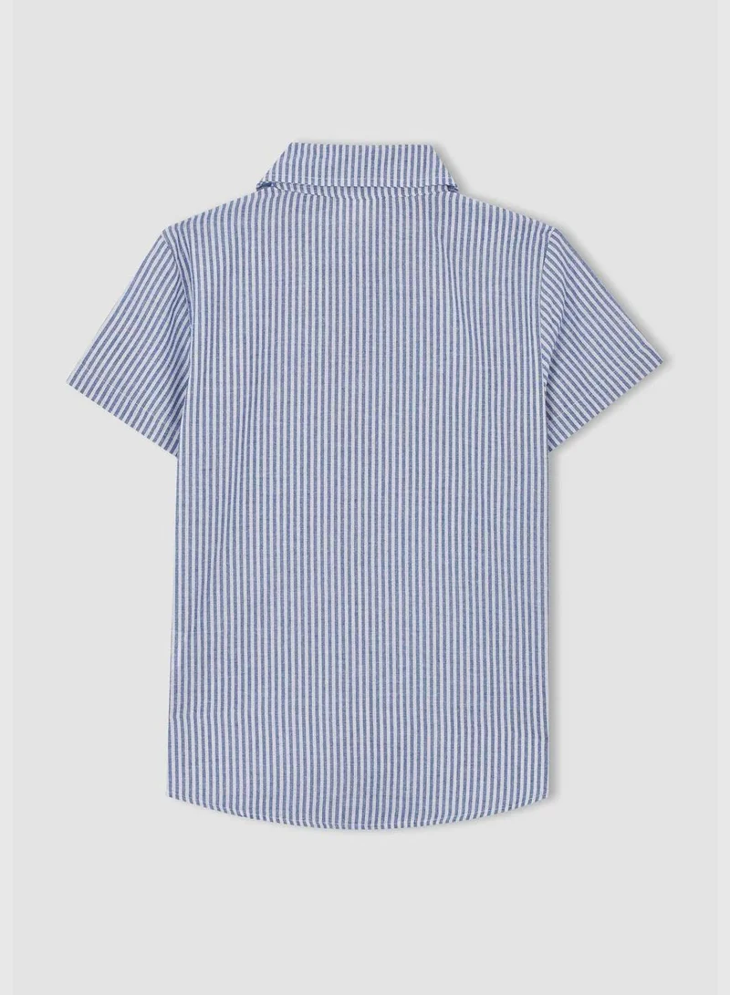 DeFacto Boy Regular Fit Polo Neck Woven Top Short Sleeve Shirt