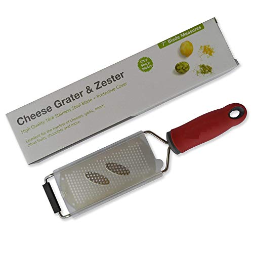 P-Plus International Cheese Grater - Lemon Zester Grater - Stainless Steel Hand Grater for Kitchen - Easy for Parmesan Citrus Ginger Cheese Chocolate Lemon - Red - Image 4
