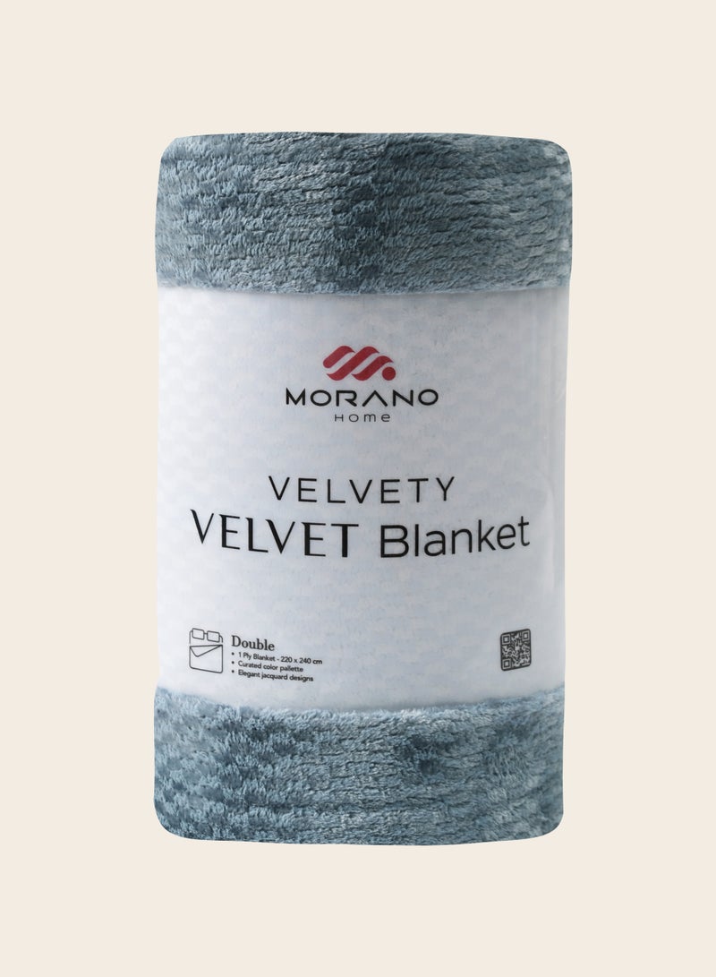 MORANO Morano Velvet Blanket – Dyed Model, 220x240 CM, Luxuriously Soft Polyester Throw, Lightweight Warm Blanket for Bed or Sofa – Elegant Colors for all Home Styles  - Image 2