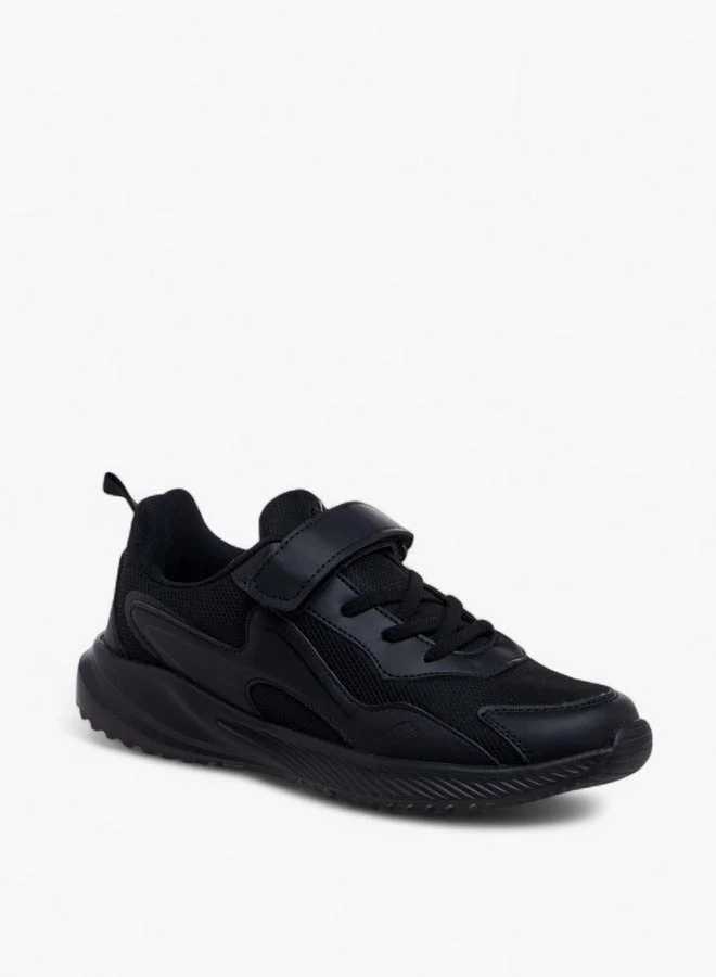 Panelled Sports Shoes with Hook and Loop Closure