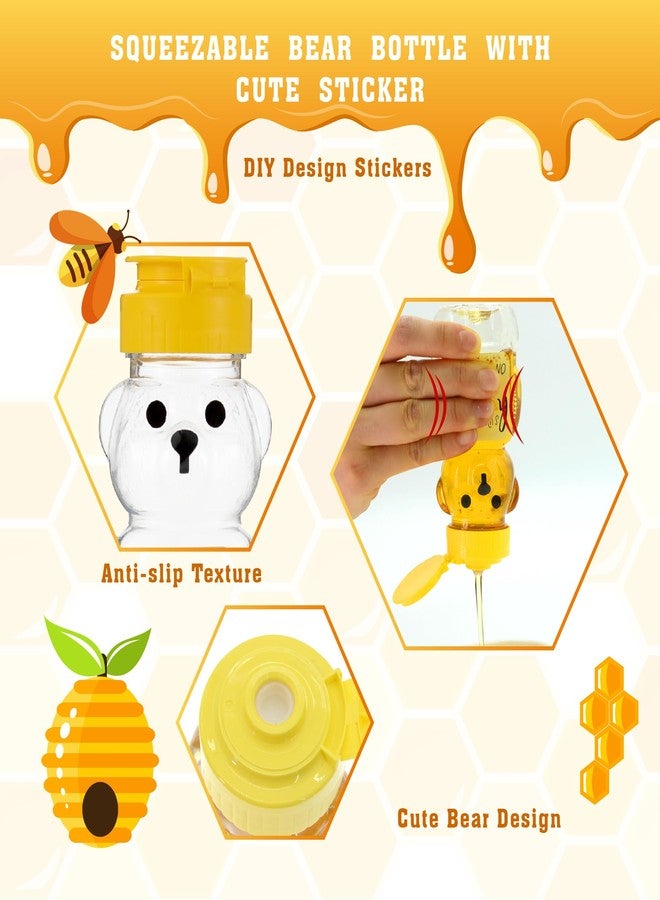 MOLADRI 18 Pack Plastic Bear Honey Bottle Jars, Empty 5 Fluid Oz Honey Squeeze Container with Flip-lid, Reusable Mini Bear Shaped Juice Bottles for Party (150 ml) - Image 4