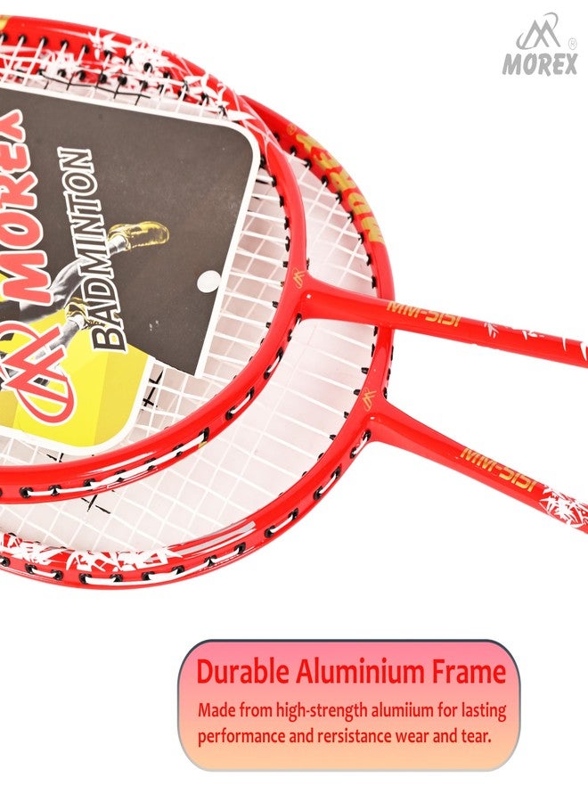 MOVEX Morex Set of 2 Ultra Lightweight Carbon Fibre Badminton Racket - Full Graphite Strung with Cover Bag & 6 Nylon Shuttlecocks | Professional Badminton Rackets for Beginners & Advanced Players - Image 4