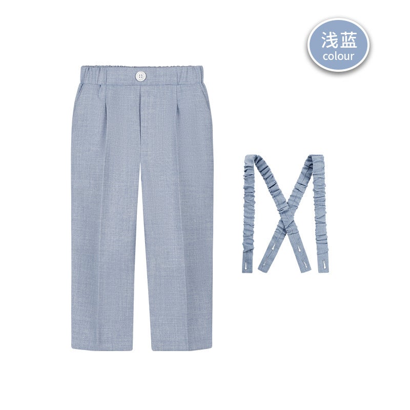 Children'S Trousers Boys' Solid Color Korean-Style Suit Pants Casual Striped Trousers Junior High School Pants - Image 1