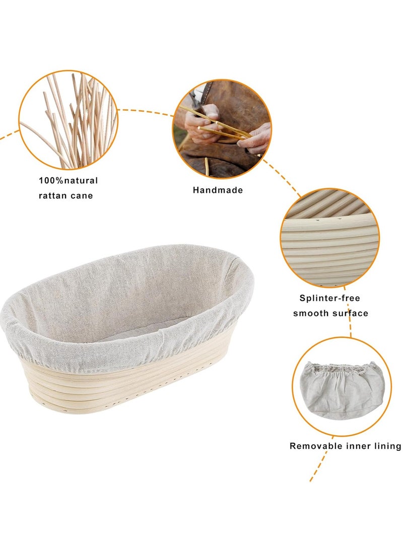 Relex 2 Pack 10 inch Banneton Proofing Basket Set, Sourdough Bread Proofing Basket Baking Dough Bowl with Cloth Liner for Home Bakers (Oval)  - Image 5