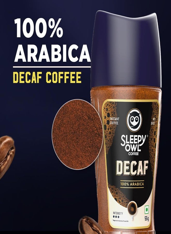 Sleepy Owl Decaf Coffee, 100% Arabica Instant Coffee, Decaffeinated Coffee Powder, No Crash or Jitters, Smooth Taste & Rich Aroma, Make It Hot or Cold, Makes 25 Cups, 55g Jar - Image 4