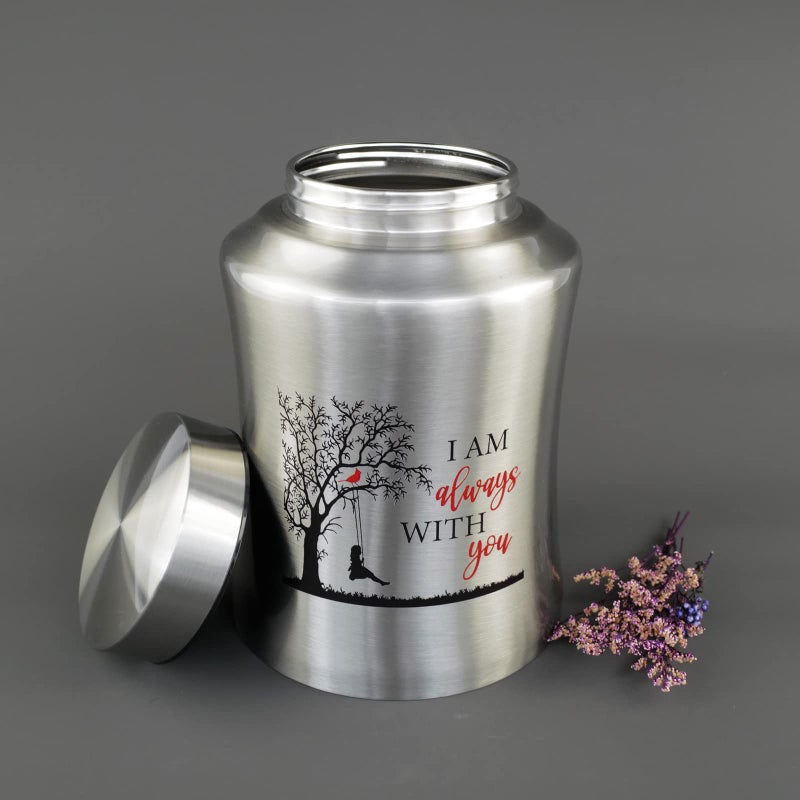 Mianachilu 160 Lbs Large Urns For Adult Male Female Ashes  Decorative Cremation Urn For Human Ashes With Velvet Pouch(I Am Always With You) - Image 4