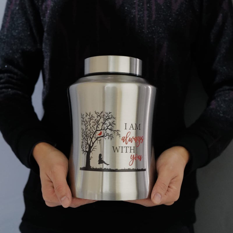 Mianachilu 160 Lbs Large Urns For Adult Male Female Ashes  Decorative Cremation Urn For Human Ashes With Velvet Pouch(I Am Always With You) - Image 2