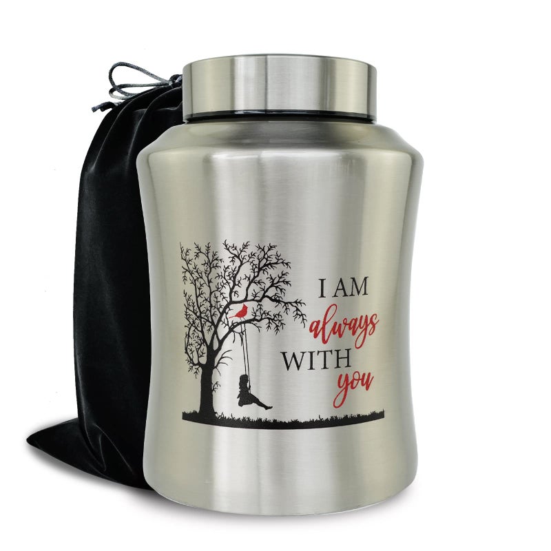 Mianachilu 160 Lbs Large Urns For Adult Male Female Ashes  Decorative Cremation Urn For Human Ashes With Velvet Pouch(I Am Always With You) - Image 1