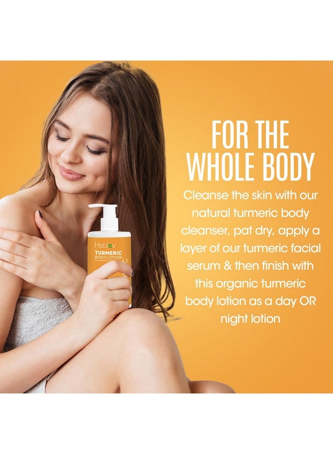 Healov Turmeric Lotion for Spots - Natural Turmeric Skin Brightening Cream for Face & Body - Cleanse Skin, Fight Acne, Even Tone, Clear Scars, Sun Damage, & Discoloration - with Vitamin C - Image 4