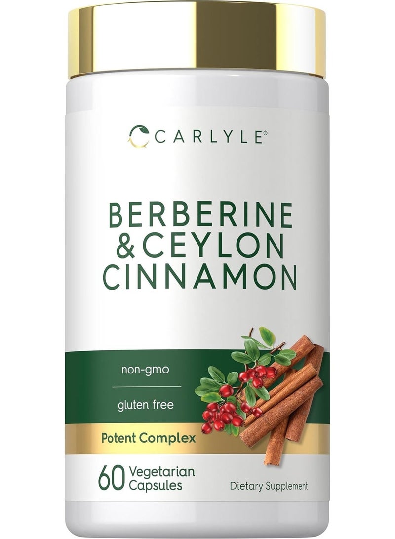 Carlyle Berberine with Ceylon Cinnamon | 2000mg Complex | 60 Capsules | Vegetarian, Non-GMO, Gluten Free - Image 1